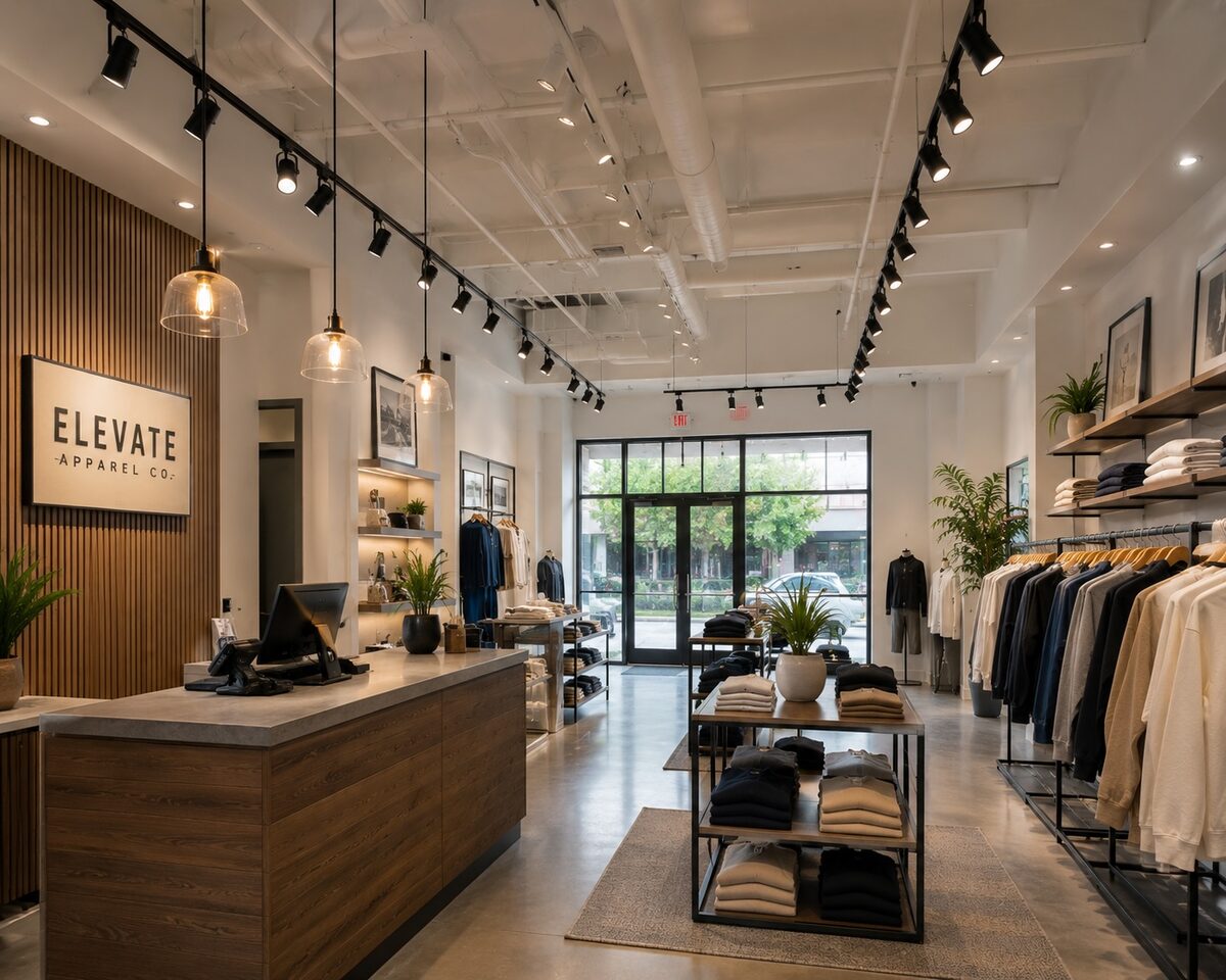 Finished retail store tenant improvement electrical and lighting in Carlsbad, CA
